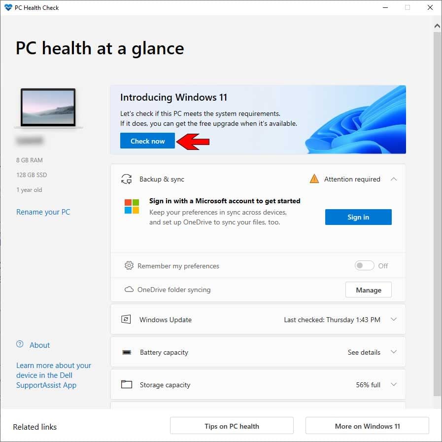 windows 11 pc health check app
