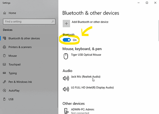 Bluetooth windows 10