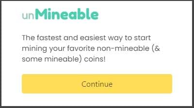 unmineable miner welcome